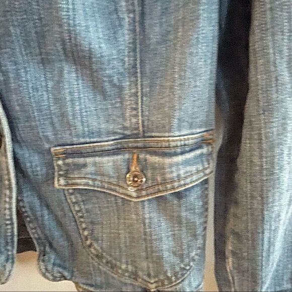 Gloria Vanderbilt ~ Vintage 2 button denim jacket/blazer ~ size Large - Picture 4 of 6